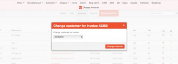 Changing the customer on a draft invoice